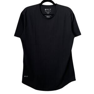 Bylt Shirt Mens Small Black Drop Cut Short Sleeve Blend Athletic Athleisure Gym